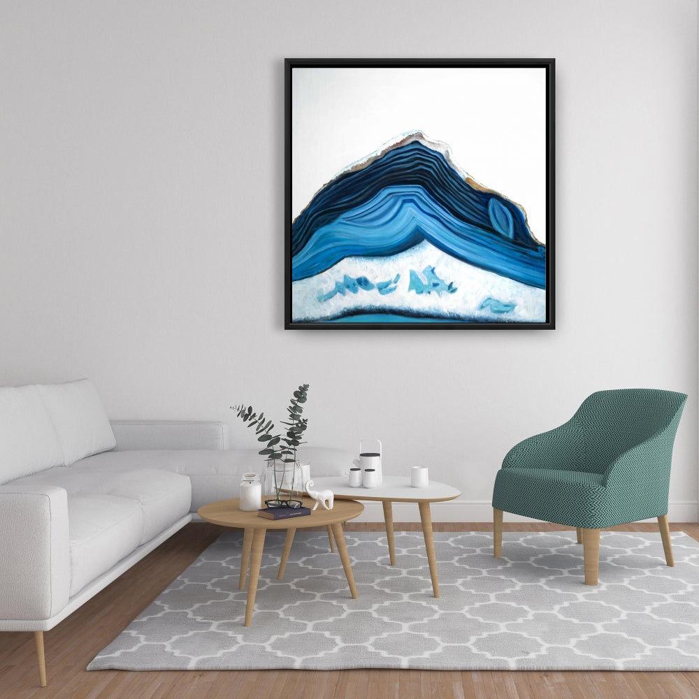 Blue Geode Profile Canvas | Object Blue Framed Wall Art