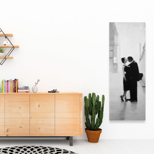 Couple in the Street Canvas - Figurative White Woman Wall Art