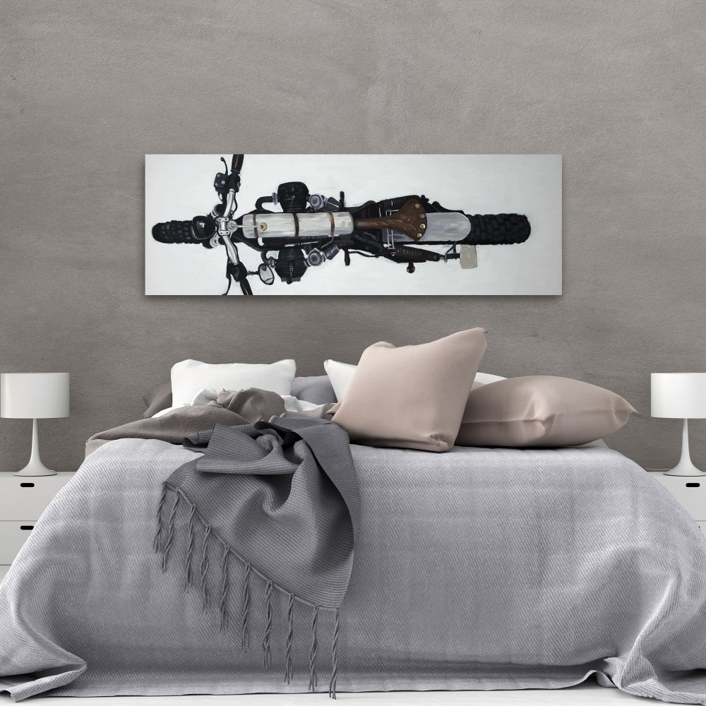 Overhead Motorcycle View Canvas | Home Decor Wall Art