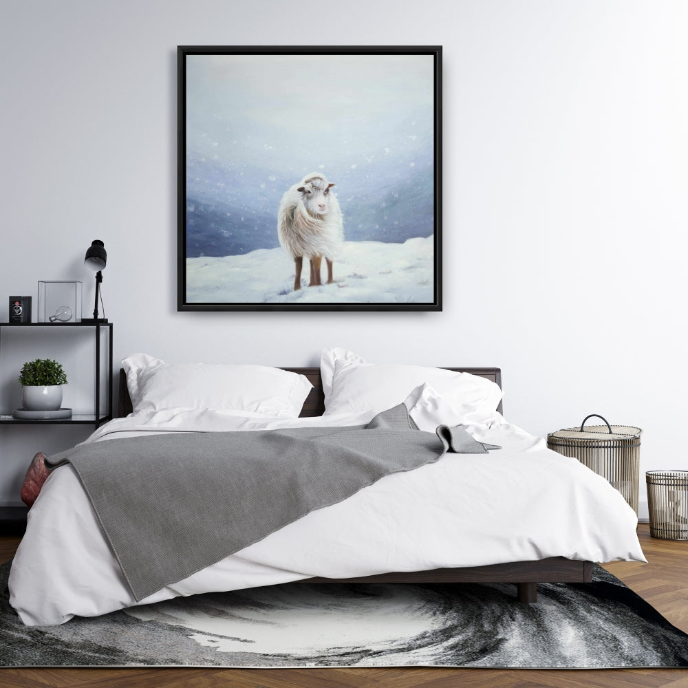 Long Hair Sheep Canvas | Blue Mountains Framed Wall Art Decor