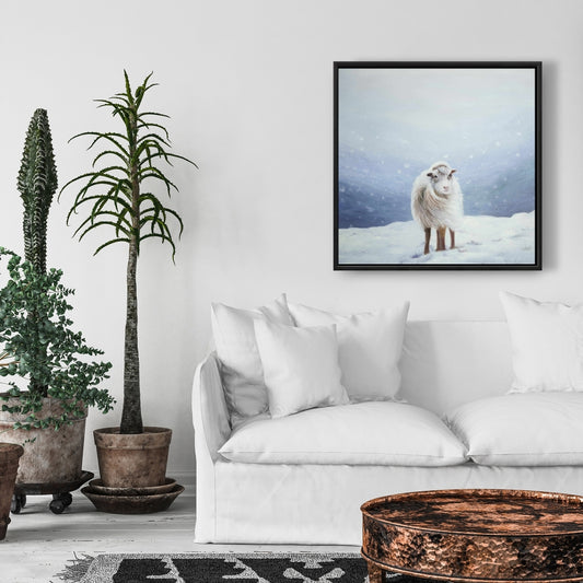 Long Hair Sheep Canvas | Blue Mountains Framed Wall Art Decor