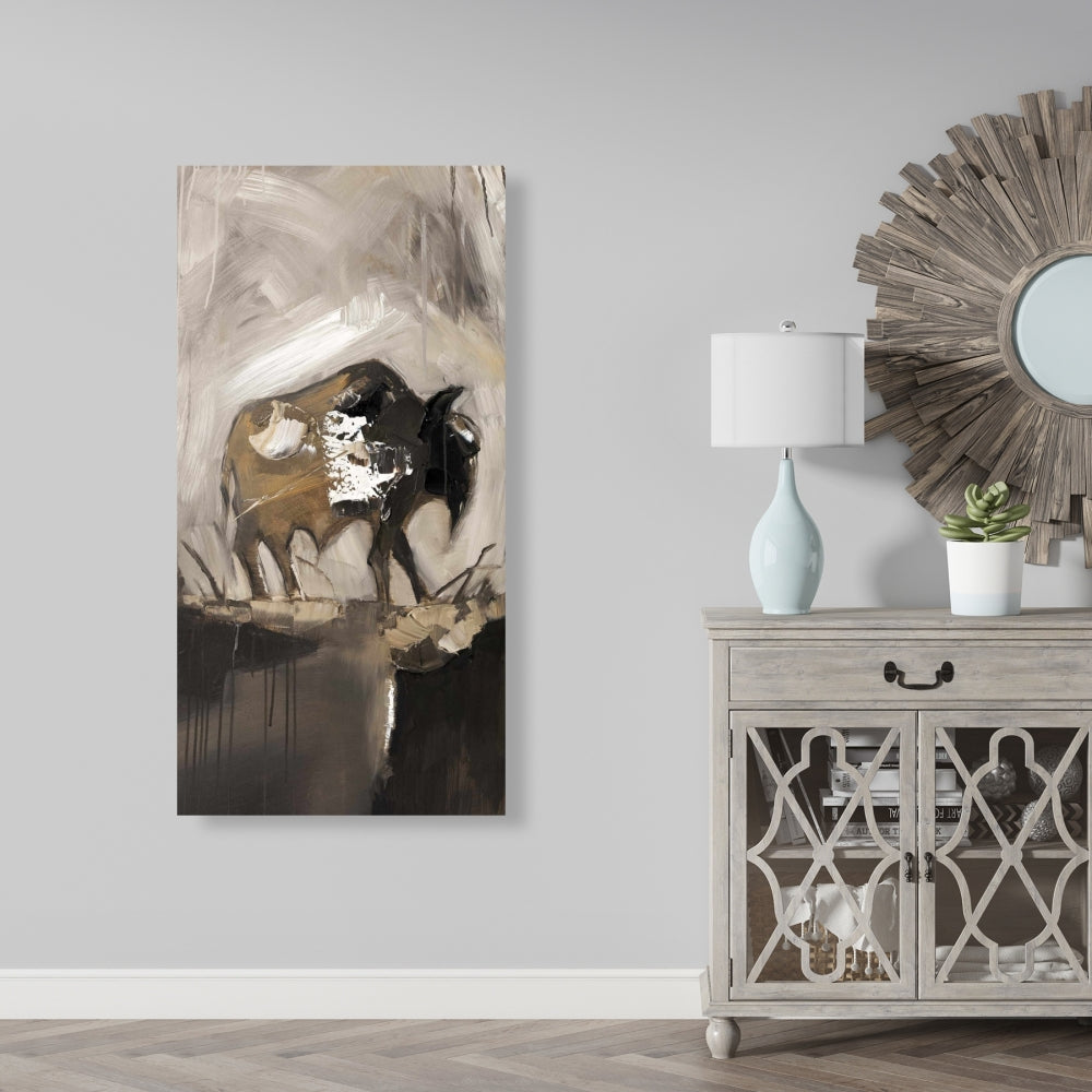Abstract Buffalo Canvas | Farm Animal Bedroom Decor Wall Art