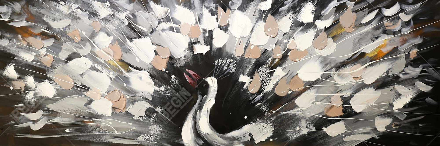 Spotted Abstract Peacock Canvas - Modern Bedroom Wall Art