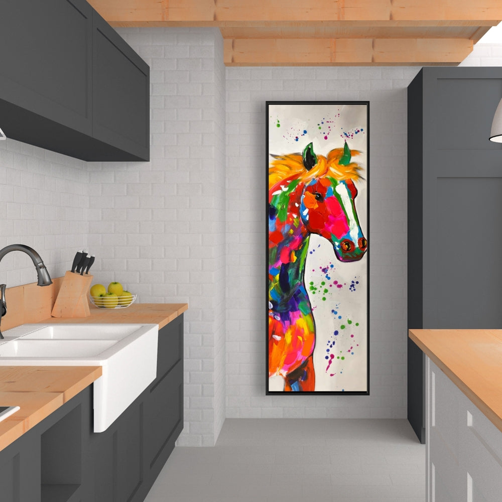 Colorful Abstract Horse Canvas - Farm Animal Home Decor Art