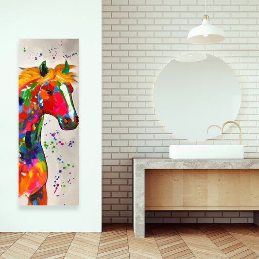 Colorful Abstract Horse Canvas - Contemporary Home Decor Art