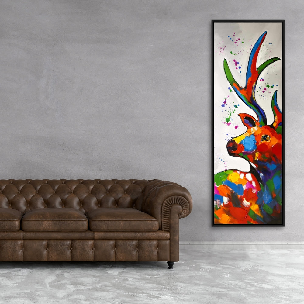 Abstract Colorful Deer Canvas | Contemporary Animal Home Decor