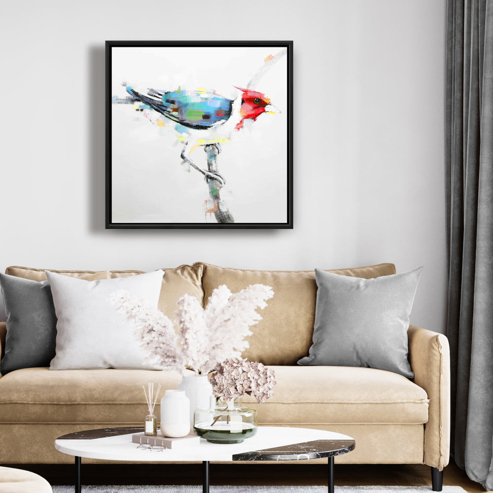 Colorful Woodpecker Canvas | Animal Art for Bedroom Decor