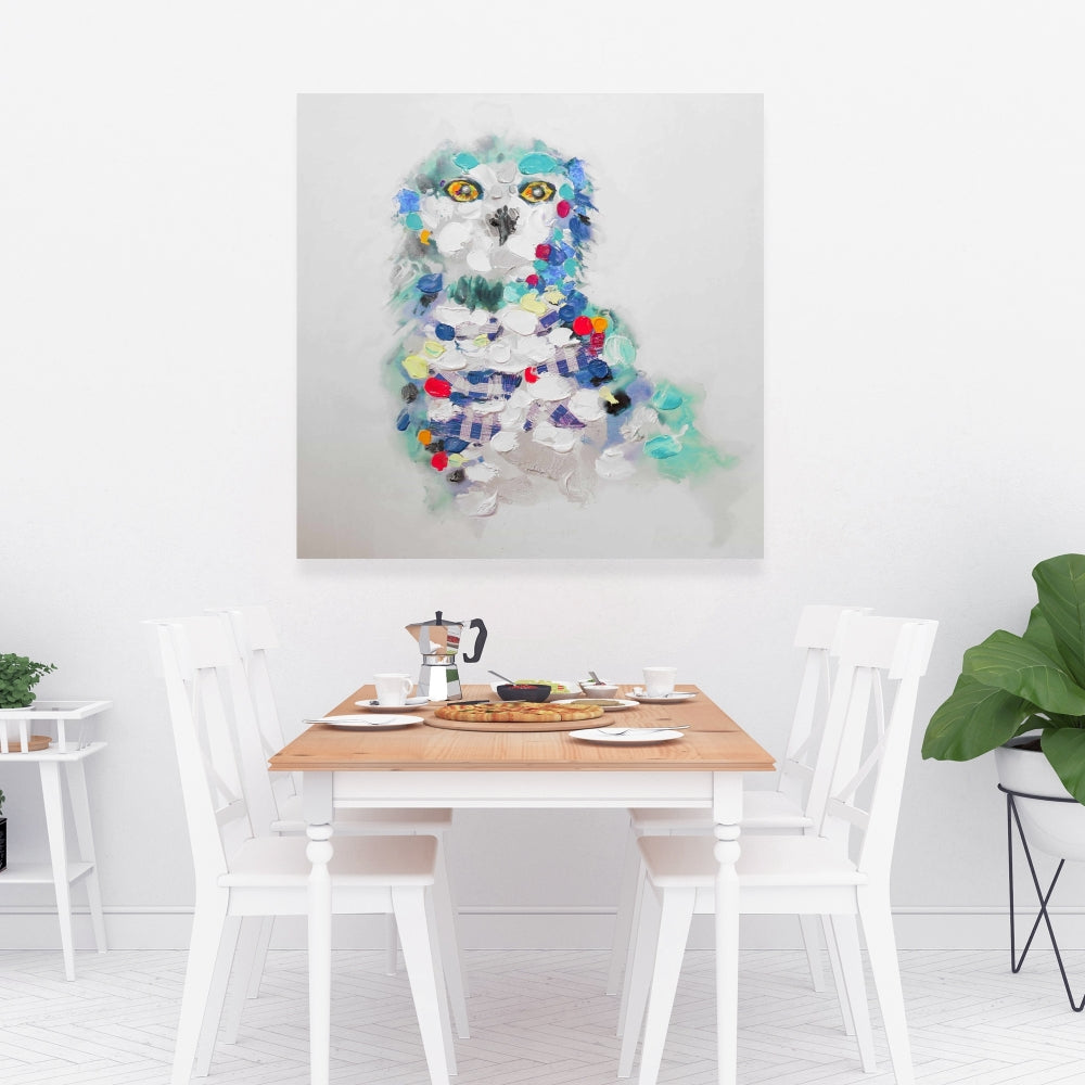 Abstract Owl Canvas - Blue Bird Contemporary Home Decor