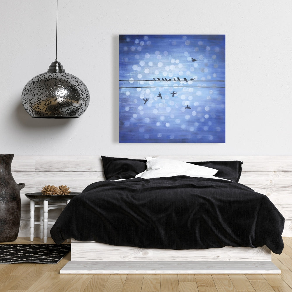Birds on a Wire Canvas | Blue Sky Art | Home Decor