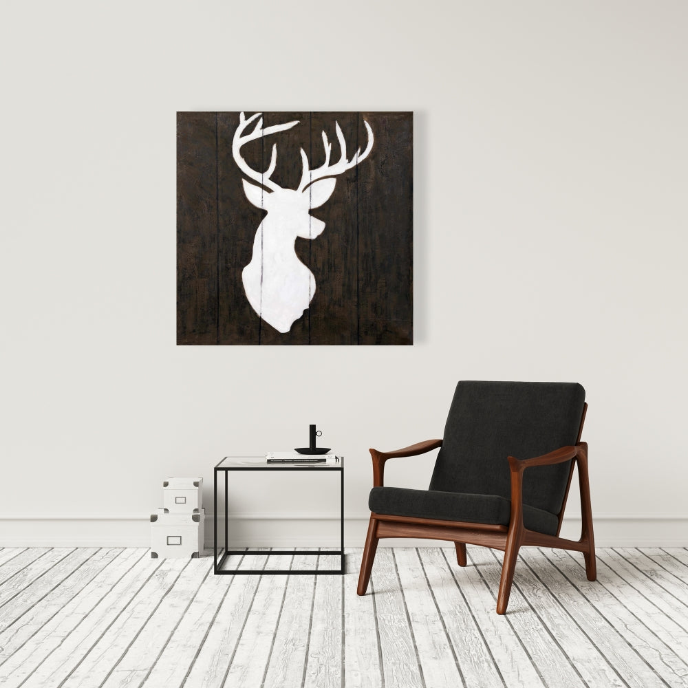 Toile Silhouette de cerf blanc | Décoration murale