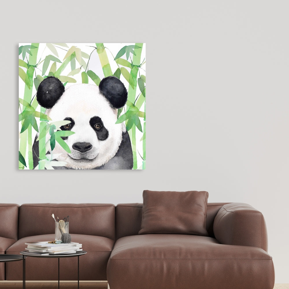 Hidden Panda in Bamboo Canvas | Botanical Bedroom Decor