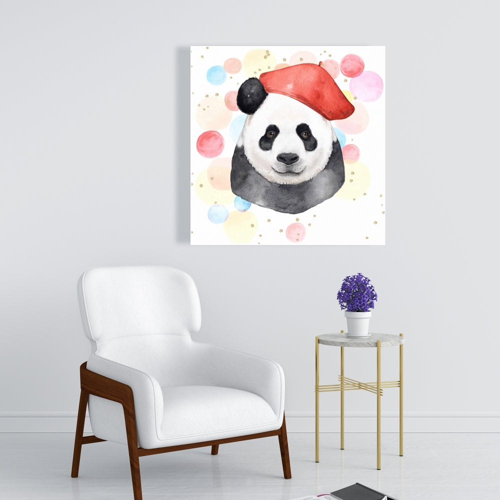 Toile blanche à motifs animaux | Décoration d'intérieur Panda