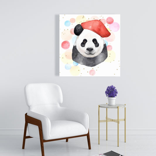 Toile blanche à motifs animaux | Décoration d'intérieur Panda