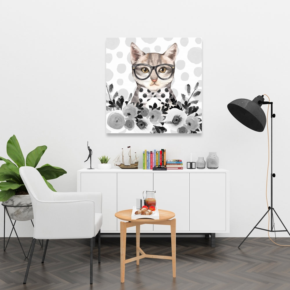 Geek Cat Canvas | Home Decor Animals Pets Bedroom Art
