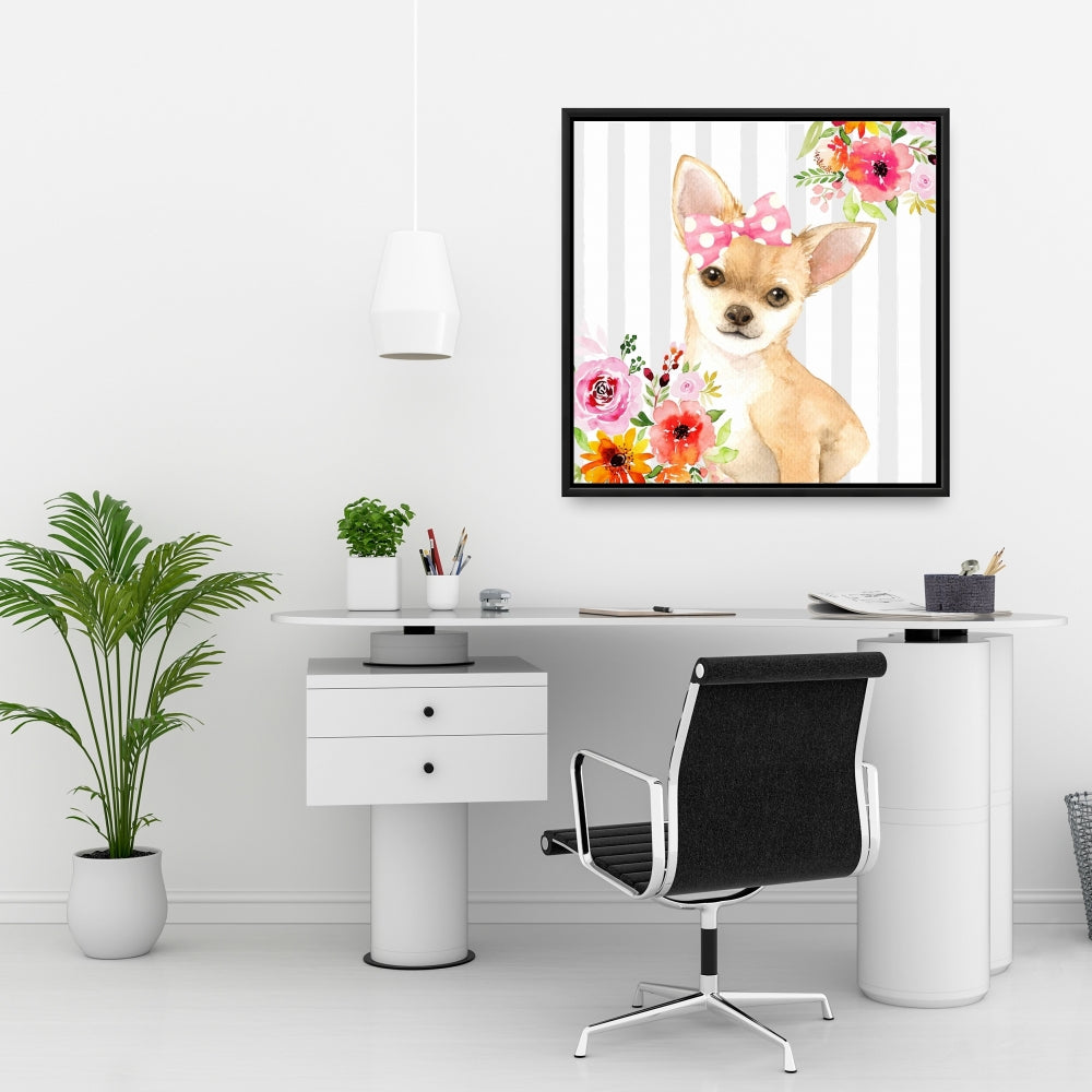 Toile représentant un chihuahua | Décoration murale animalière pour chambre à coucher