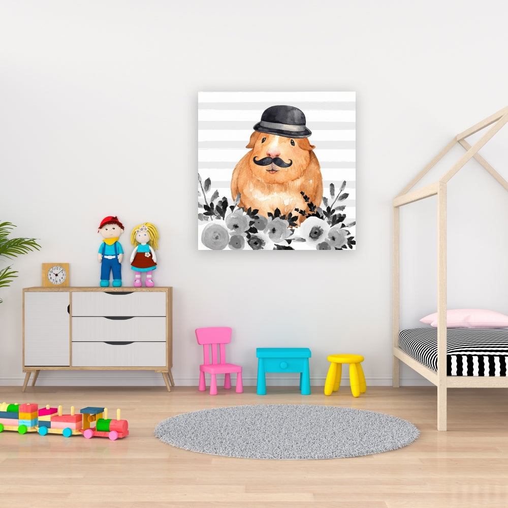 Brown Bedroom Canvas - Guinea Pig Detective Wall Art Decor