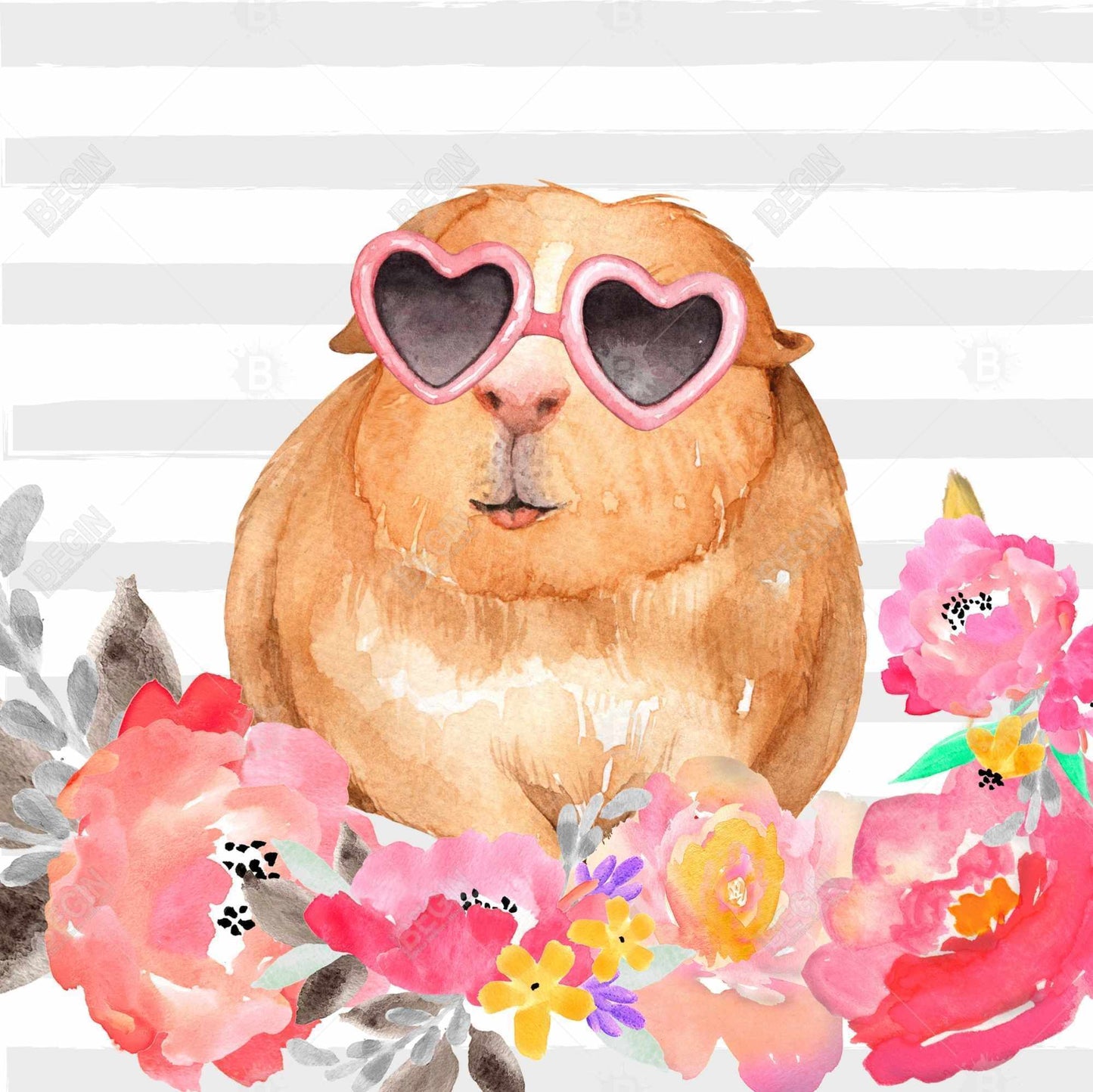 Toile Cochon d'Inde à lunettes | Décoration d'intérieur