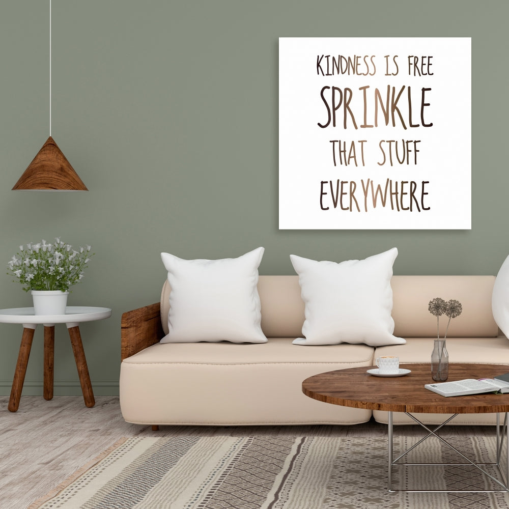 Kindness is Free Canvas | Motivational Bedroom Wall Art Decor