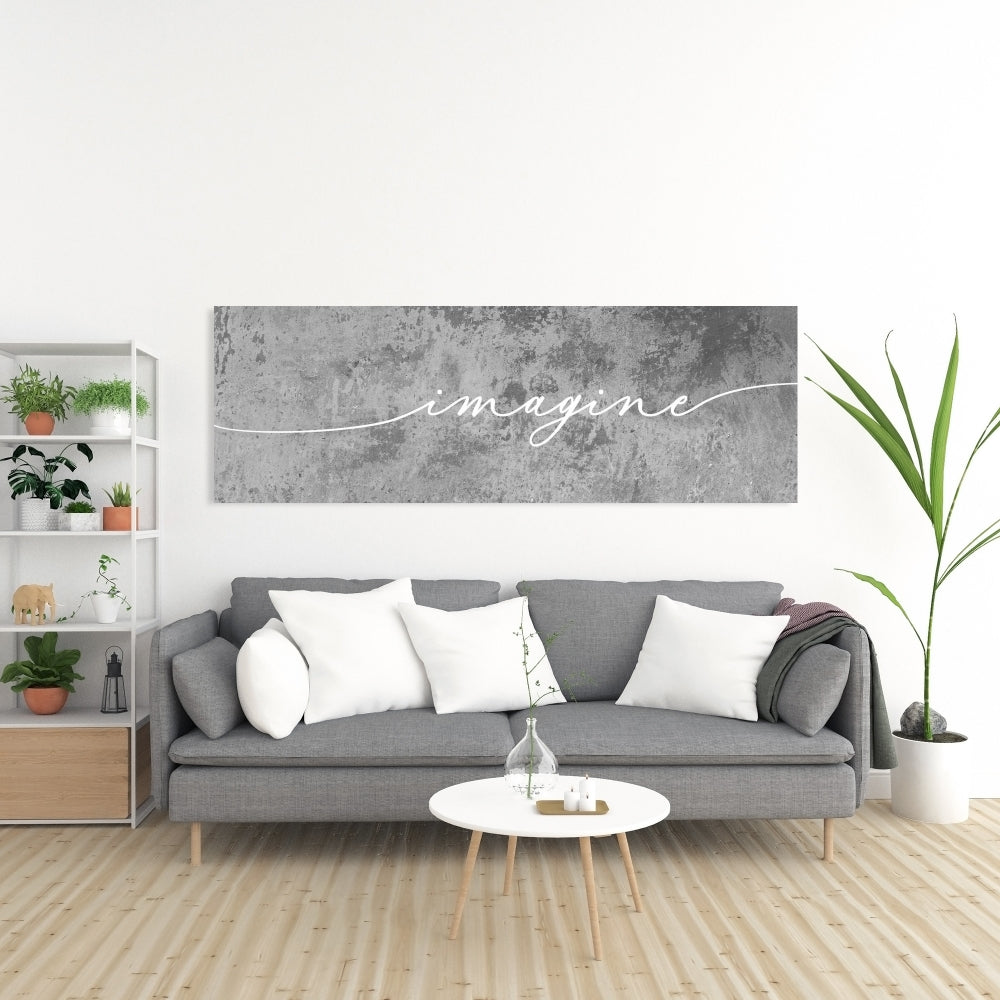 Imagine Motivational Industrial Bedroom Canvas - Home Decor Art
