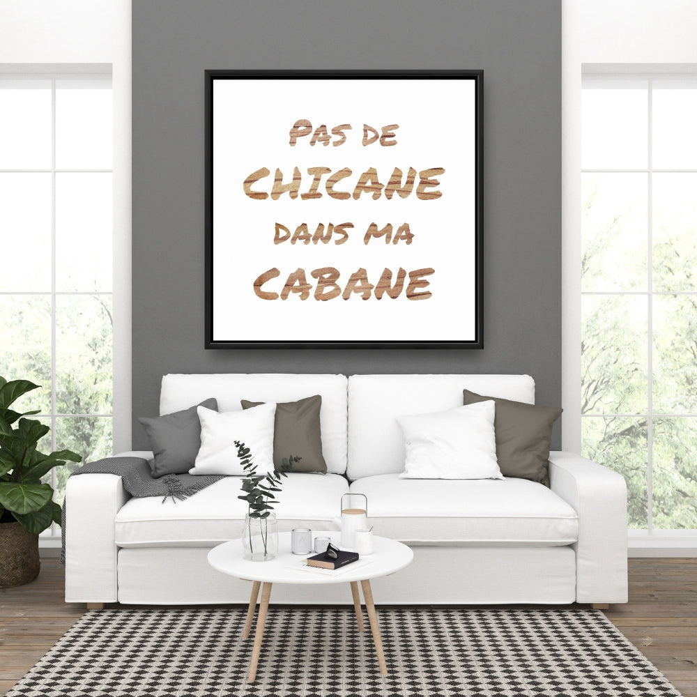 "No Dispute in My House" White Framed Canvas - Home Decor