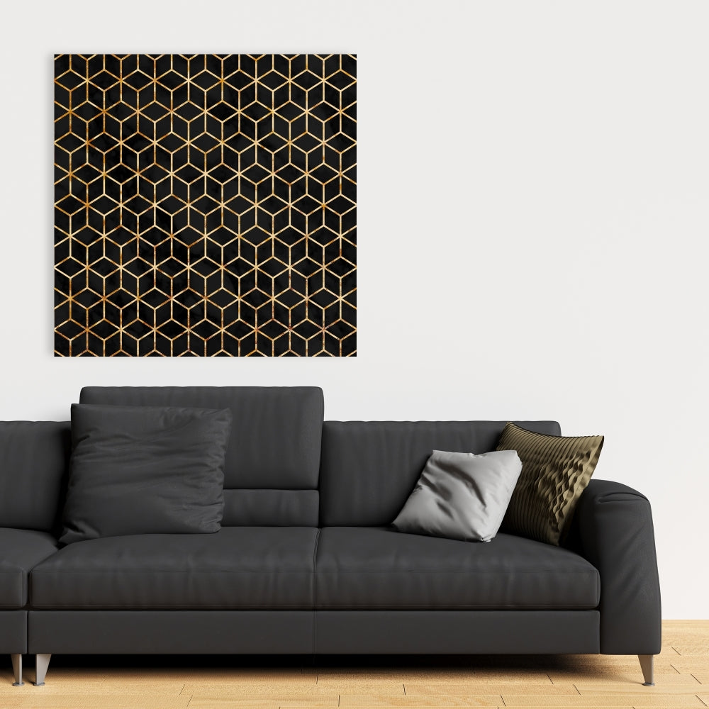 Symmetry Black Pattern Bedroom Canvas | Home Decor Wall Art