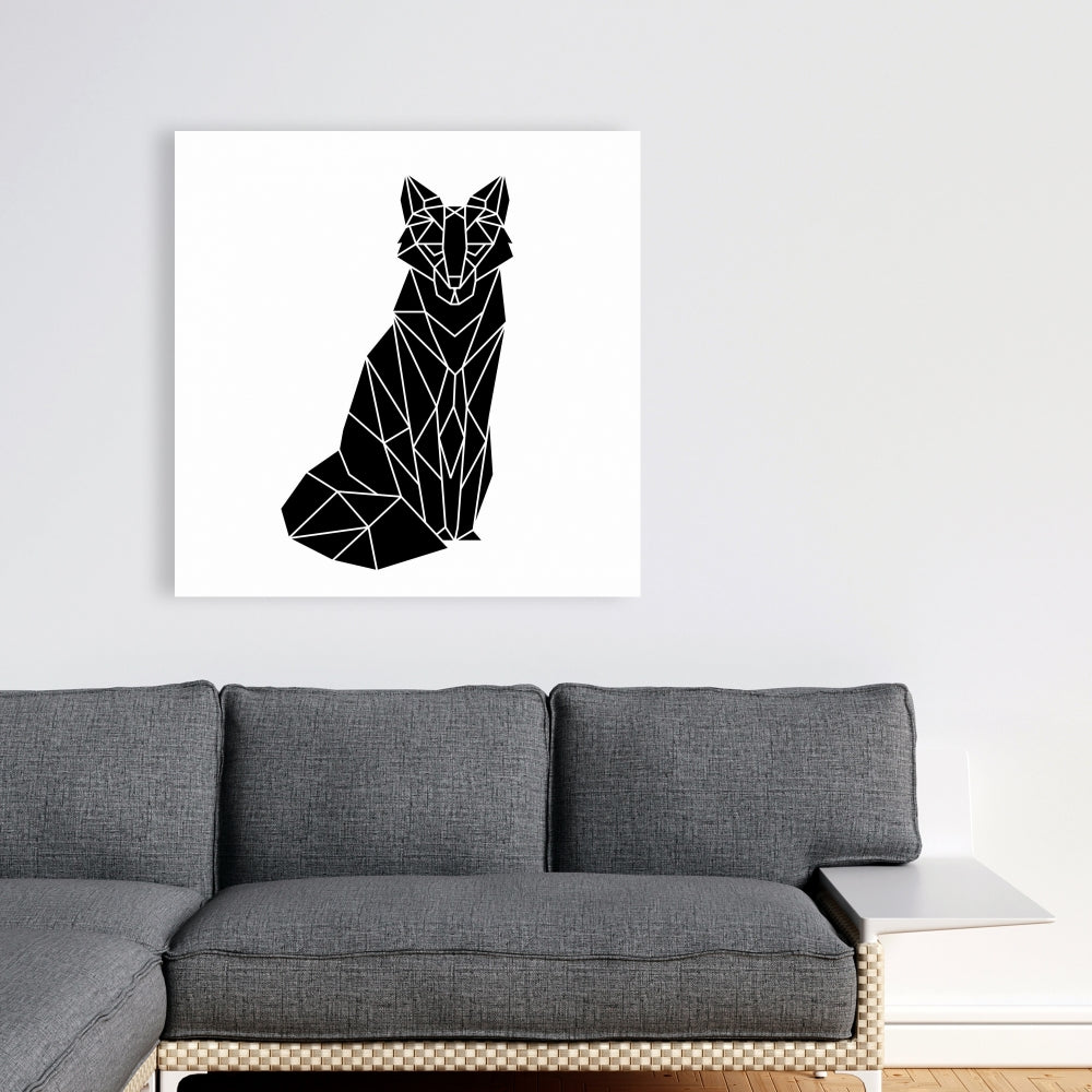 Geometric Fox Canvas | Bedroom Decor | Animal Shapes Art