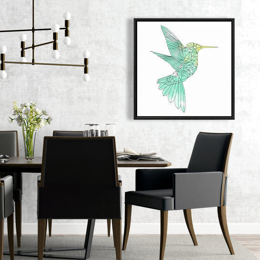 Toile géométrique Colibri | Décoration d'intérieur aux formes animales