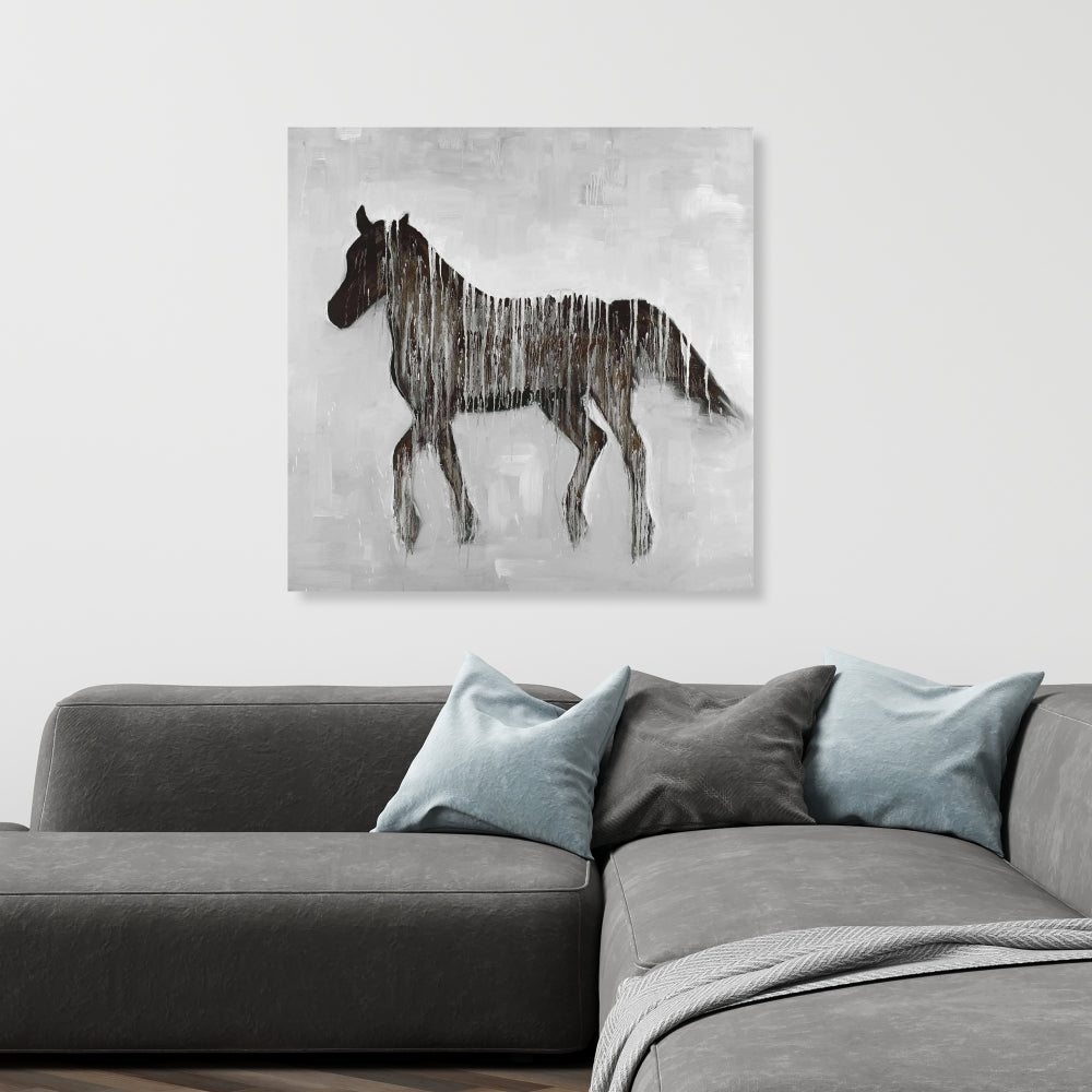 Gambading Abstract Horse Canvas - Brown Animal Bedroom Decor
