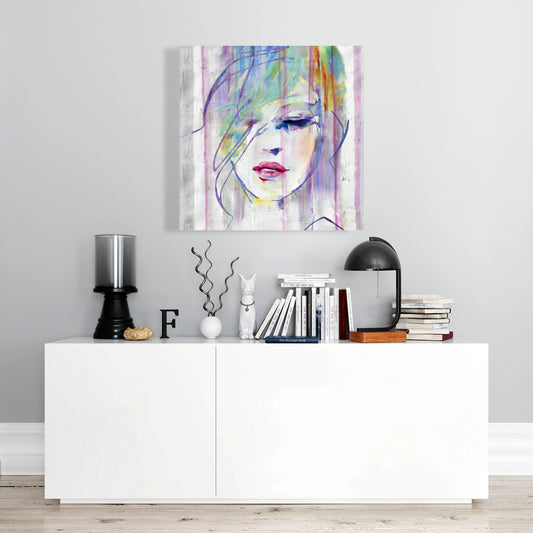 Toile grise abstraite « Beauté » – Décoration d'intérieur, art figuratif