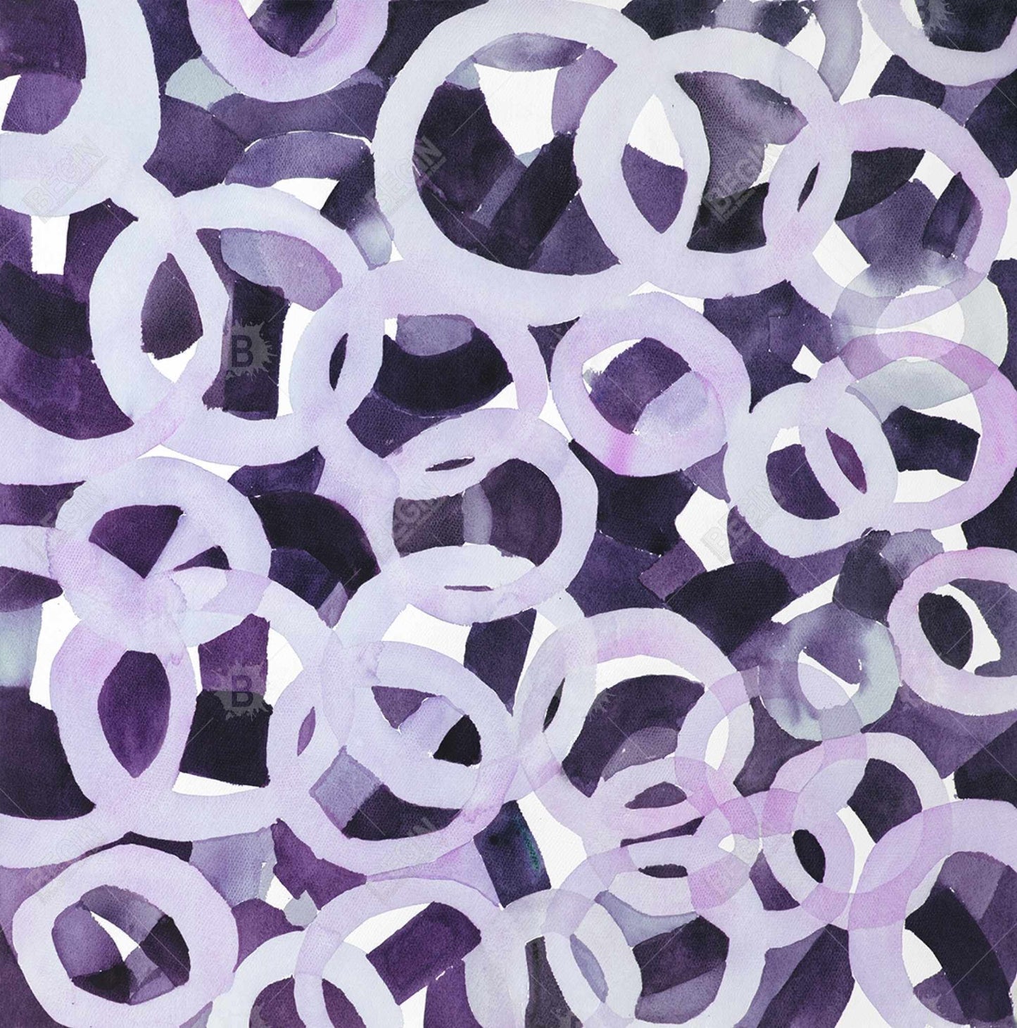 Abstract Purple Circles Canvas | Bedroom Wall Decor Art