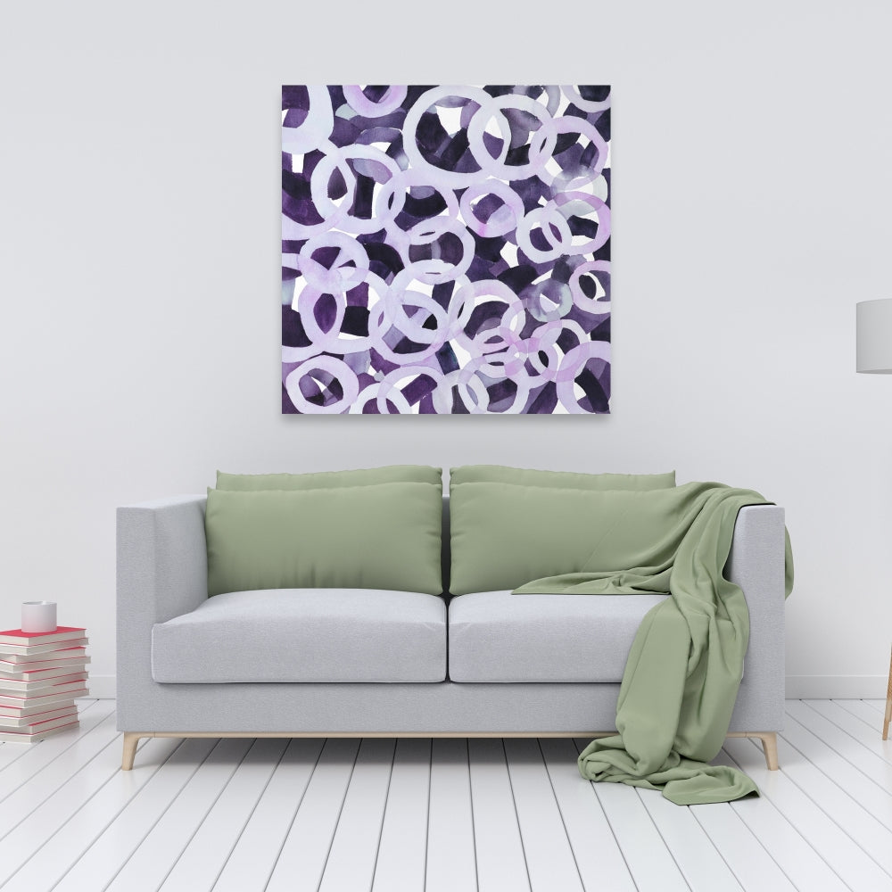 Abstract Purple Circles Canvas | Bedroom Wall Decor Art