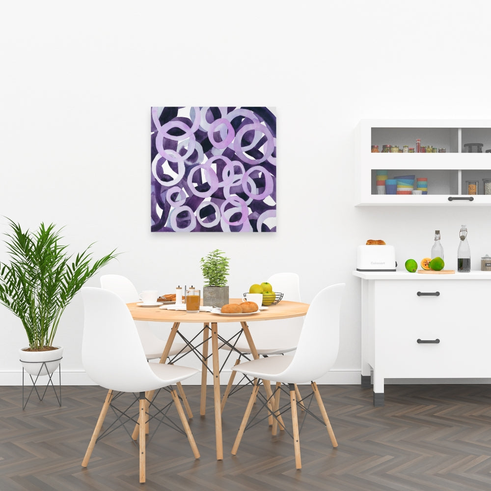 Abstract Purple Rings Canvas - Illustrative Bedroom Decor