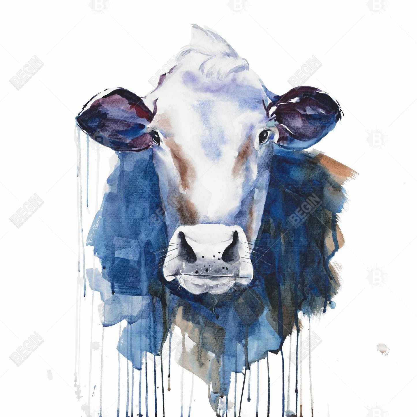 Watercolor Cow Canvas | Farm Animal Home Decor Wall Art