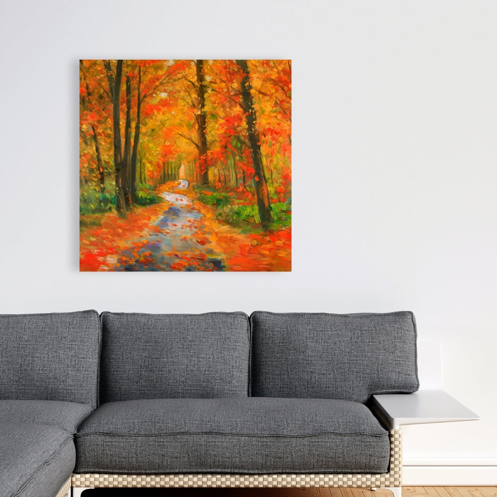 Autumn Trail Canvas - Contemporary Living Room Wall Art Decor