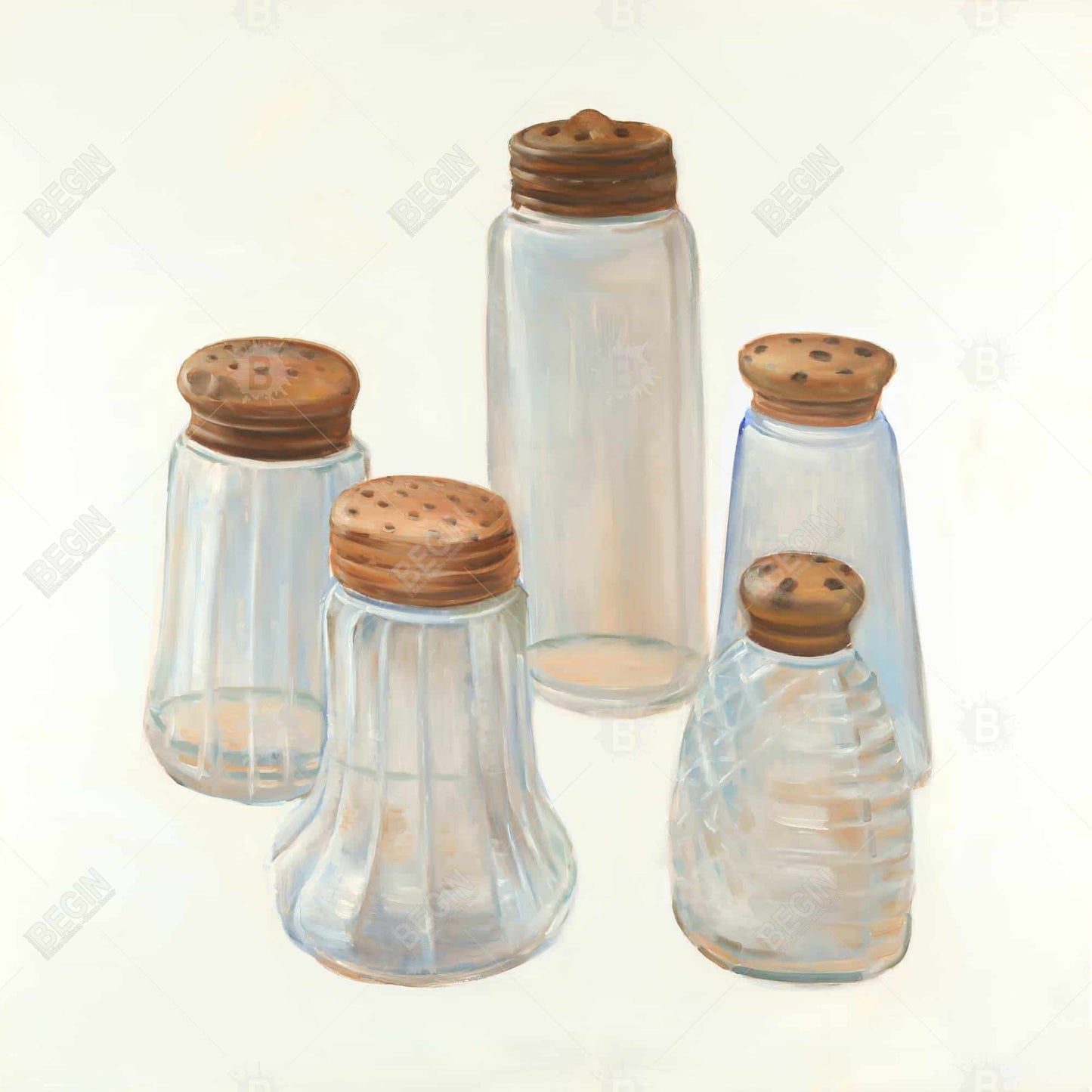 Vintage Salt and Pepper Shaker Canvas | Gray Kitchen Decor