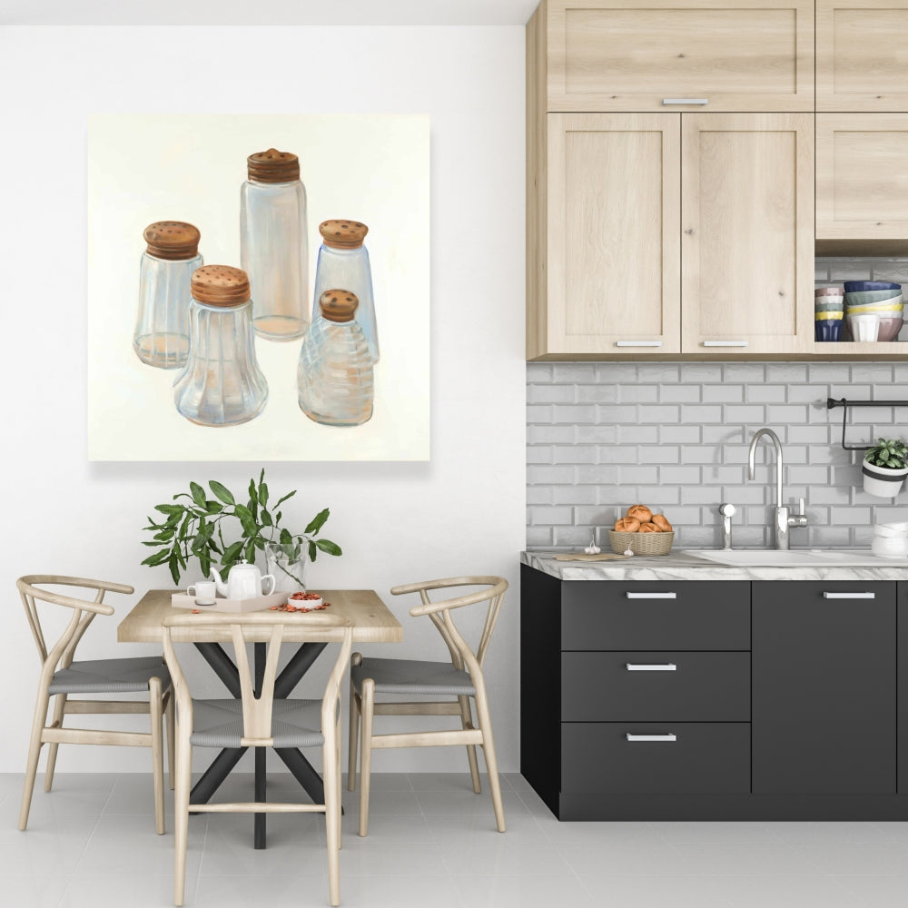 Salière et poivrière vintage sur toile | Décoration de cuisine