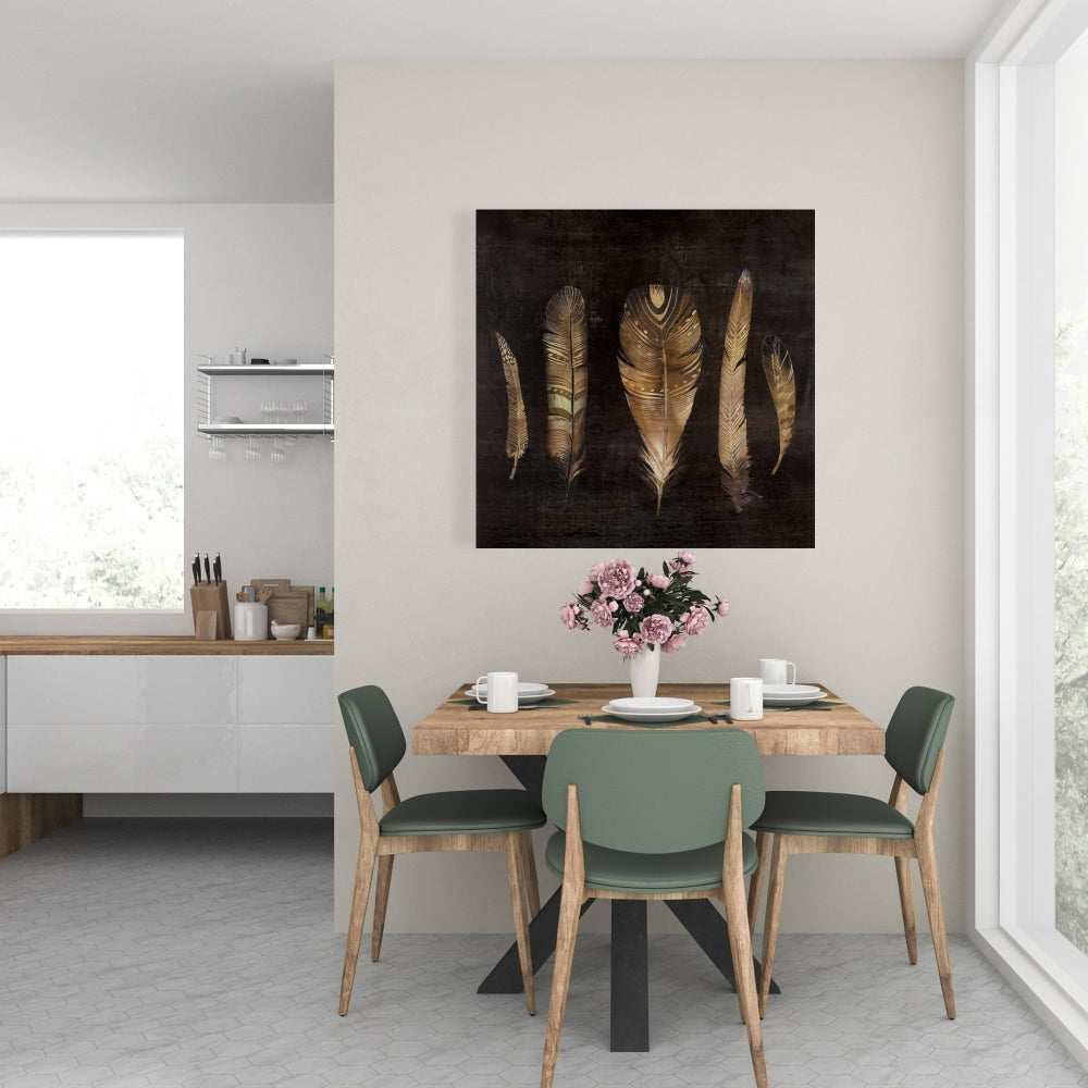 Brown Feather Set | Bohemian Canvas for Home Decor