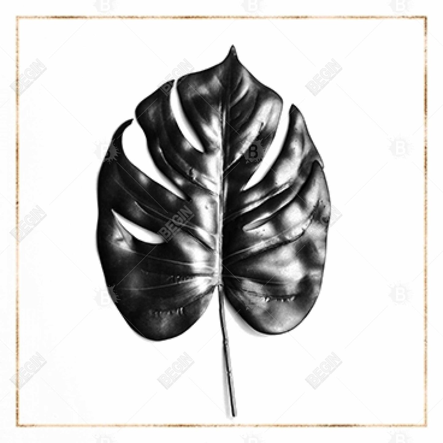 White Exotic Livingroom Canvas | Split Leaf Philodendron Art