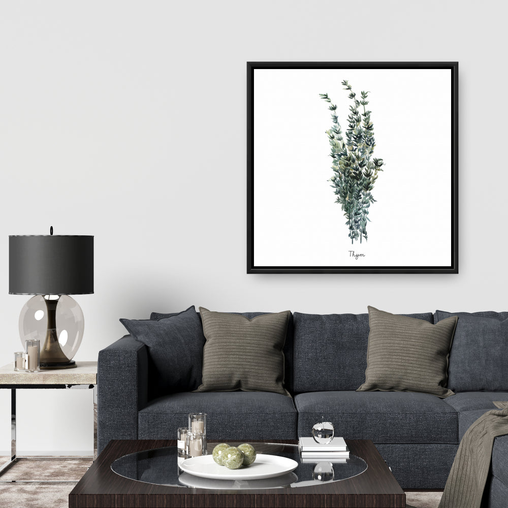 Toile encadrée « Feuilles de thym » | Décoration murale