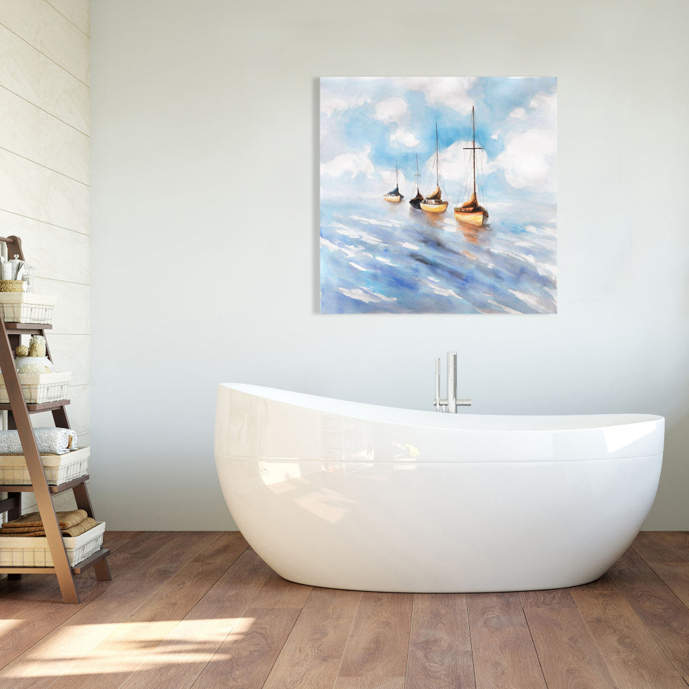 Toile côtière « Voiliers en mer » | Décoration de chambre marine