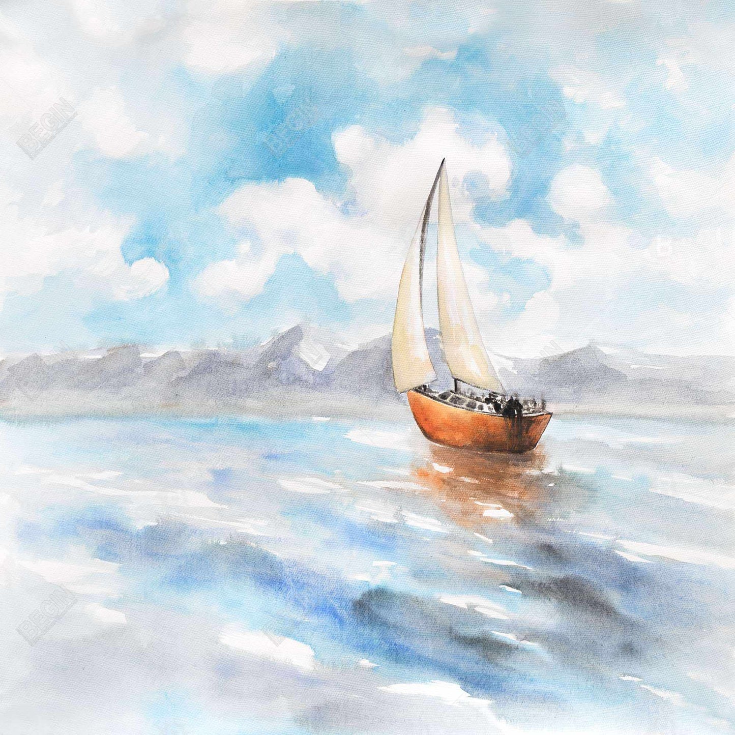 Sailboat Landscape Coastal Marine Canvas | Bedroom Home Decor