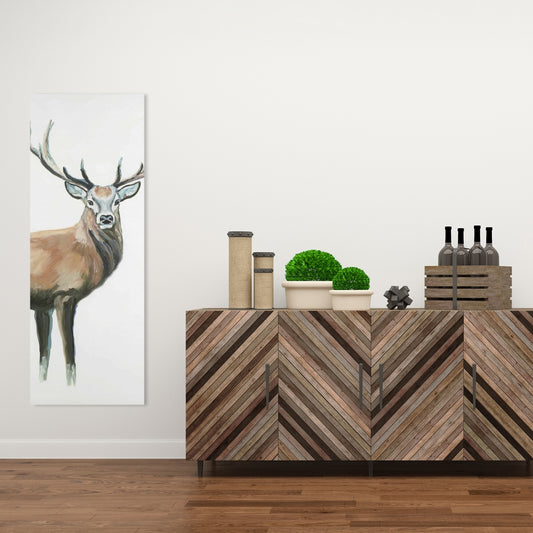 Rustic White Bedroom Canvas - Deer Art for Home Decor