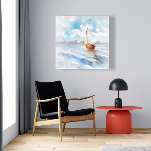 Sailboat Landscape Coastal Marine Canvas | Bedroom Home Decor