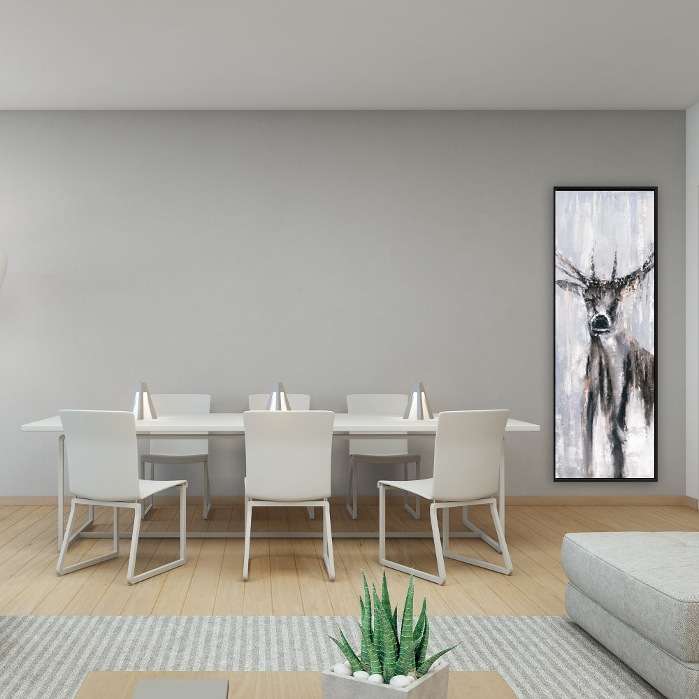 Toile encadrée « Cerf abstrait hivernal » | Décoration d'intérieur et de chambre