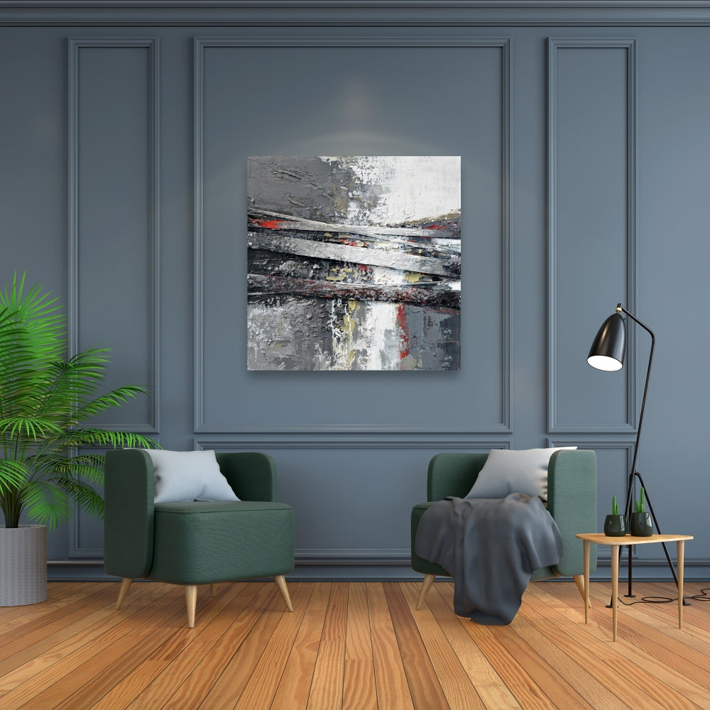 Industrial Abstract Stripes Canvas | Home Decor Wall Art