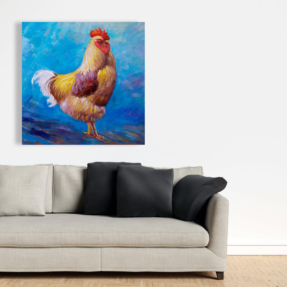 Beautiful Rooster Canvas | Farm Animal Art for Home Decor