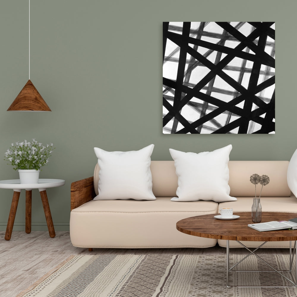 Abstract Bold Lines Canvas | Pattern Contemporary Home Decor