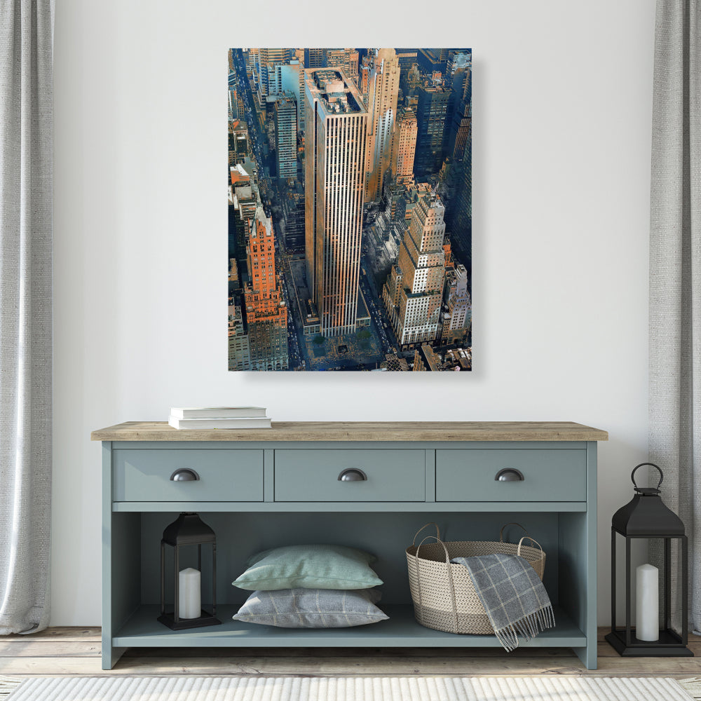 Cities Brown Hyperrealist Canvas - General Motors Building Decor
