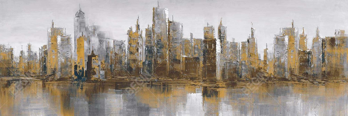 Gloomy Cityscape Canvas | Industrial Bedroom Wall Decor