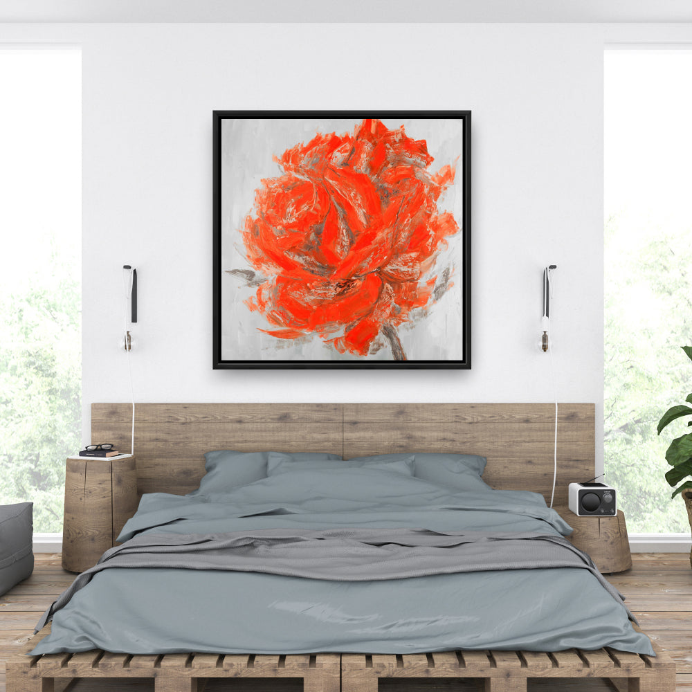 Toile abstraite Rose | Décoration murale florale et botanique pour chambre à coucher